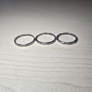 Silpada Elegant Sterling Silver Ring Set Size 11